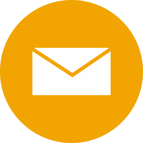 Email icon with a white envelope on a yellow circular background.